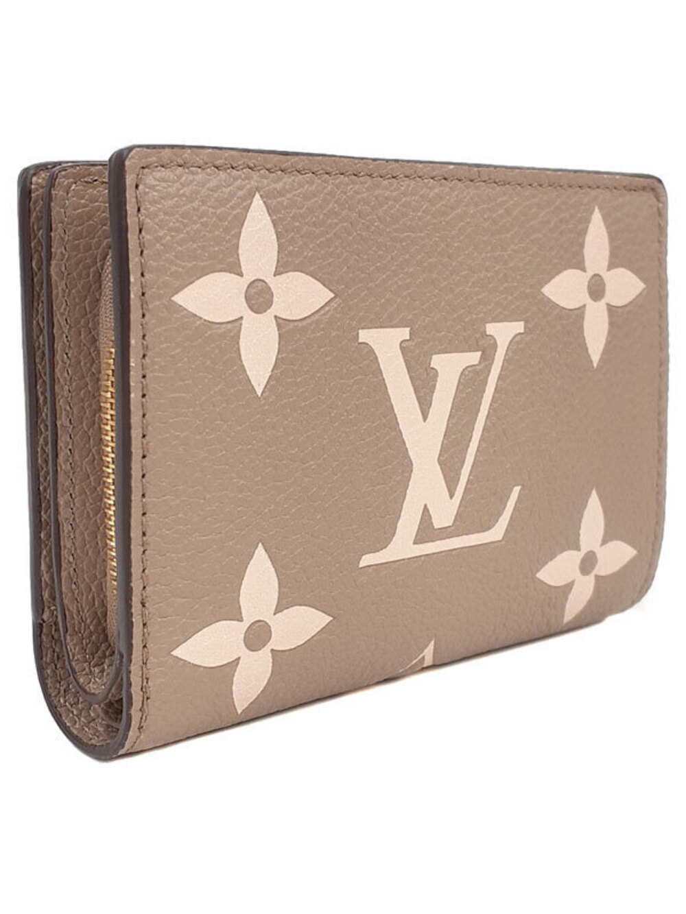 Louis Vuitton Monogram Empreinte Bi Short Bicolor Claire fold Portefeuille Brown